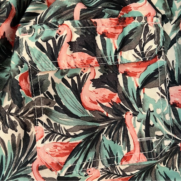 Goodfellow Co. Men’s Green & Pink Flamingo Swim Trunks with Pockets Size Medium - Picture 4 of 7